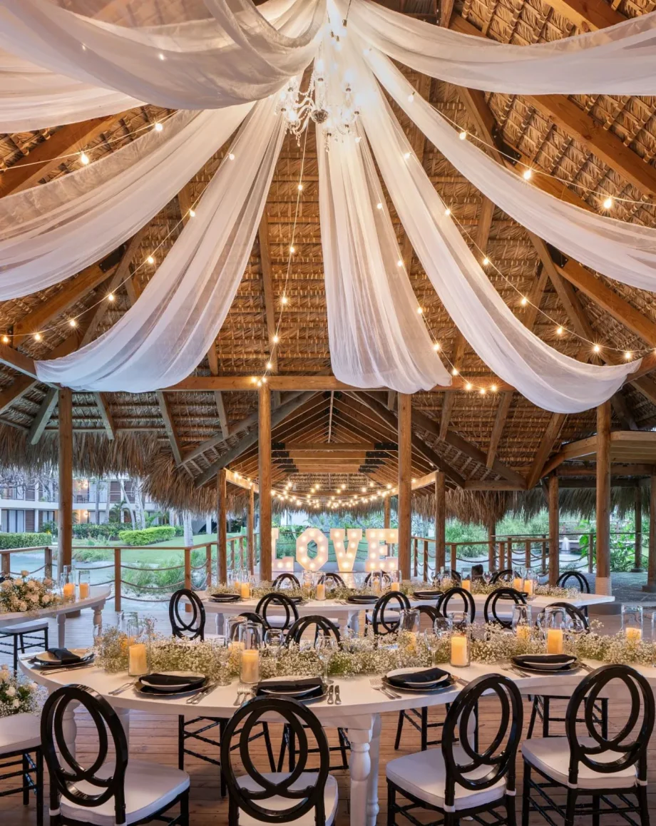 blue dorado reception setup at Dreams Flora Resort & Spa
