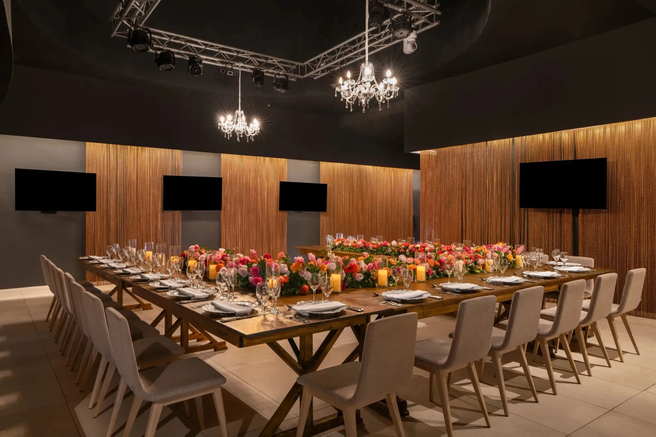 Indoor ballroom wedding reception at Dreams Flora, Punta Cana