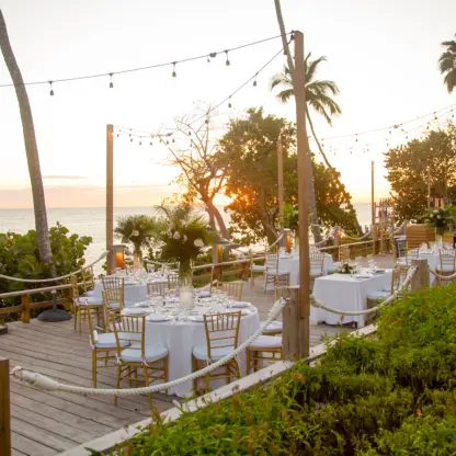 seaside deck shared between Dreams and Secrets La Romana