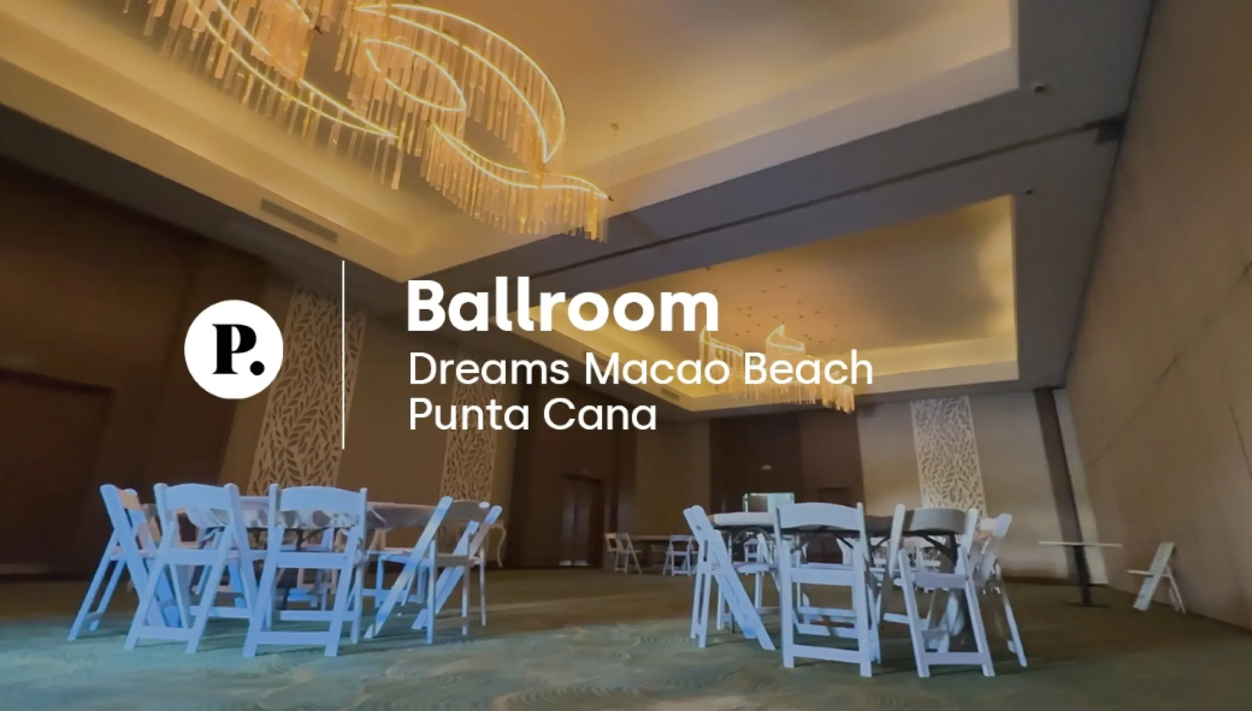 Indoor ballroom wedding reception at Dreams Macao Beach, Punta Cana