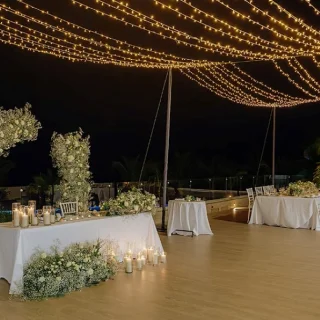 blue water rooftop venue at dreams natura
