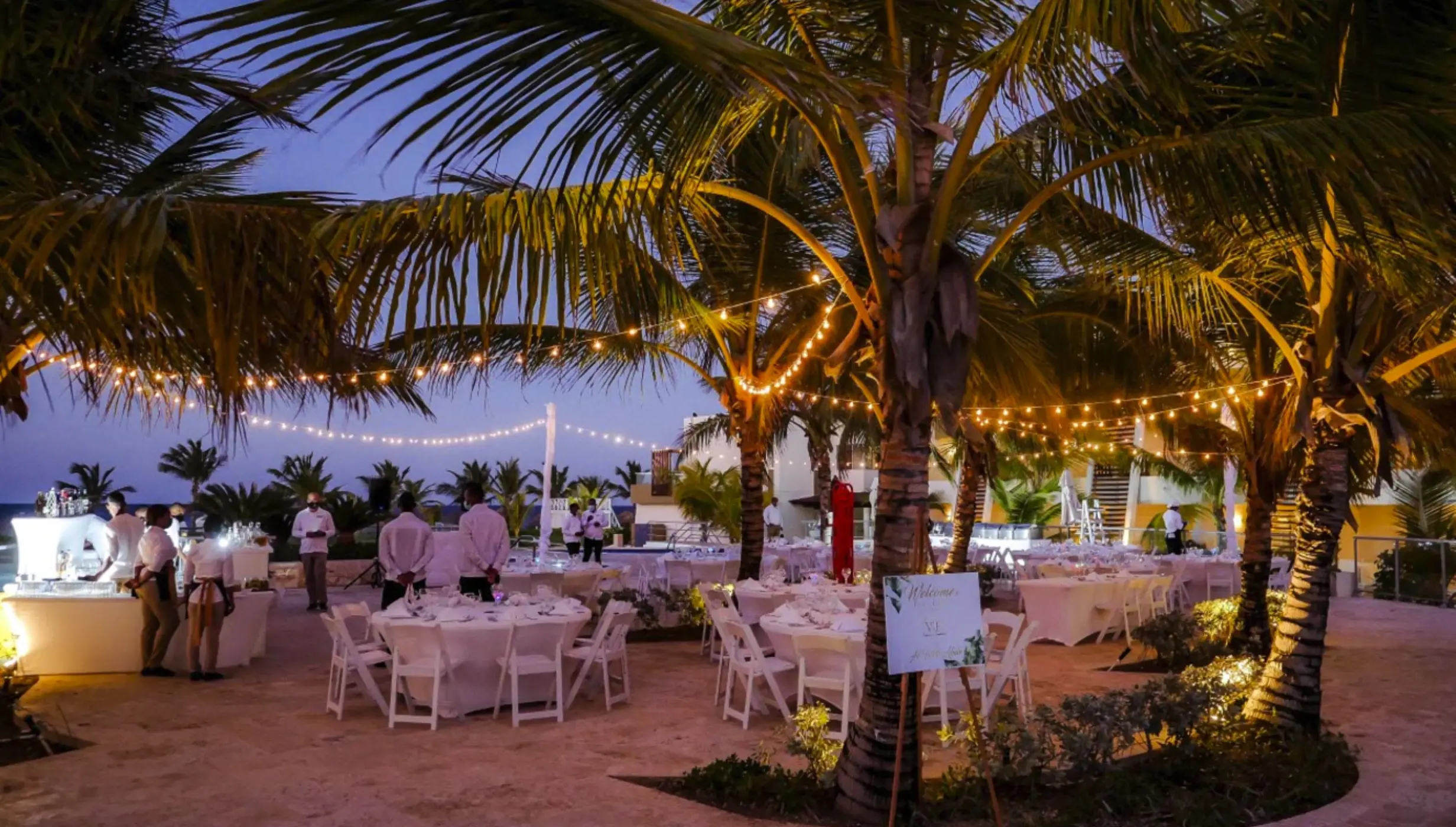 Dreams Onyx Pool Area venue decked up for a reception
