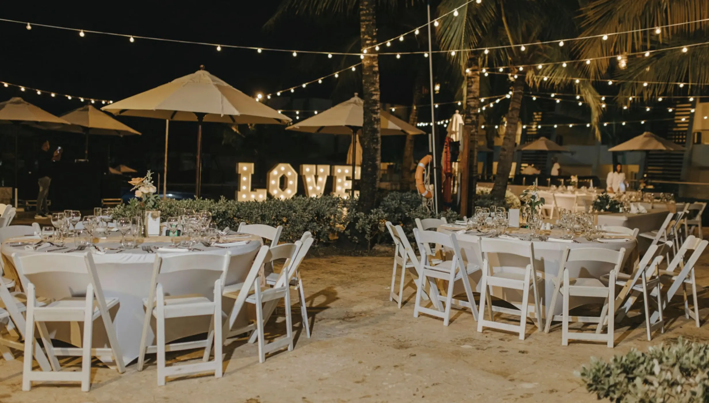 Dreams Onyx Pool Area venue decked up for a reception