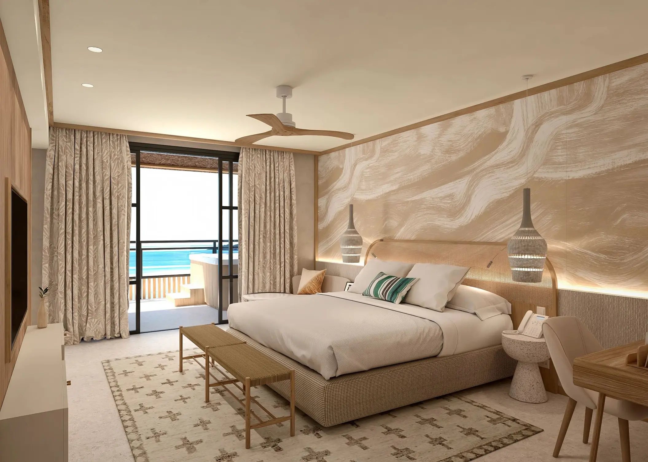 Presidential suite with ocean view terrace at Dreams Playa Esmeralda, Miches