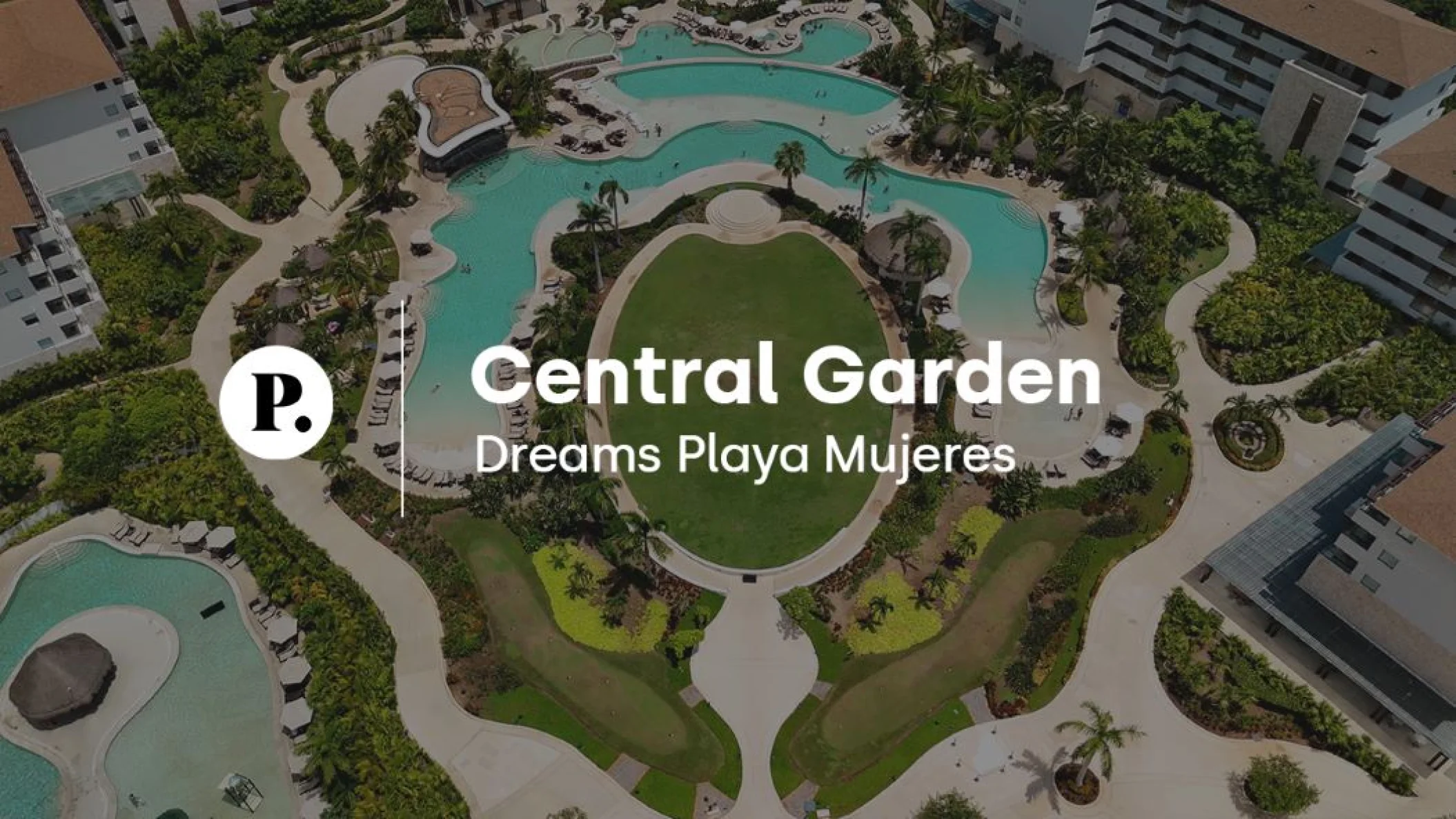 video review of central garden venue at Dreams Playa Mujeres