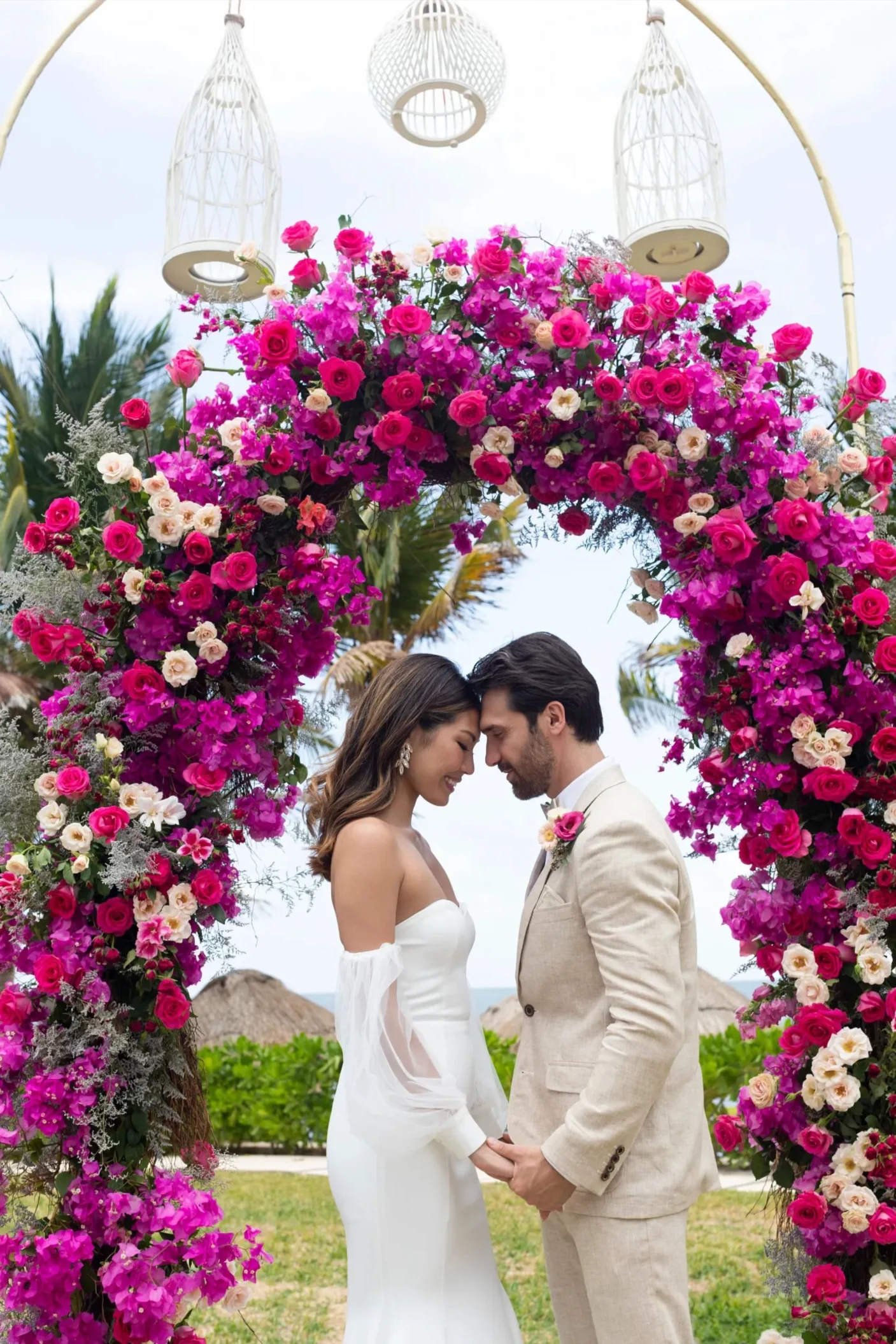 bride and groom at Dreams Puerto Morelos Resort & Spa