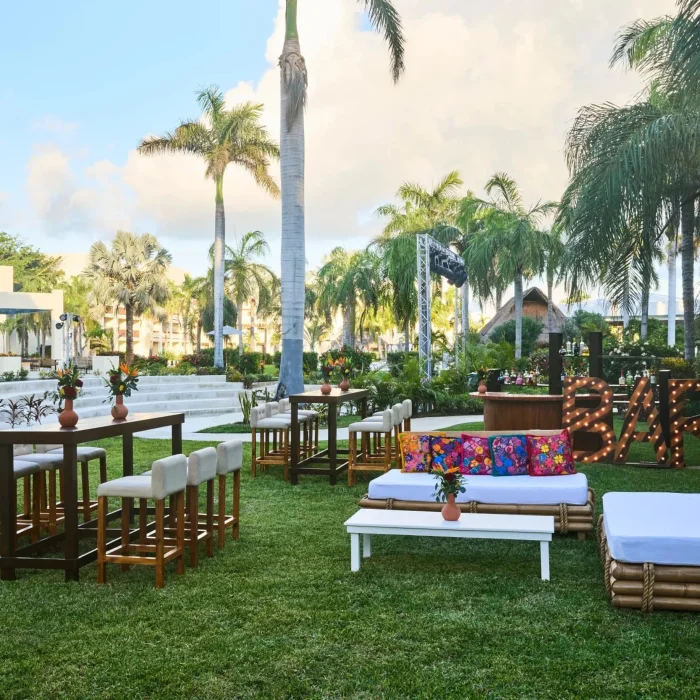 reception at the soursop garden venue at Dreams Puerto Morelos Resort & Spa