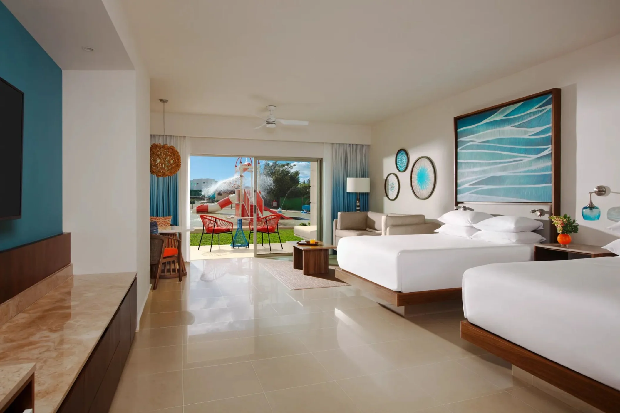 waterpark view junior family suite at Dreams Puerto Morelos Resort & Spa