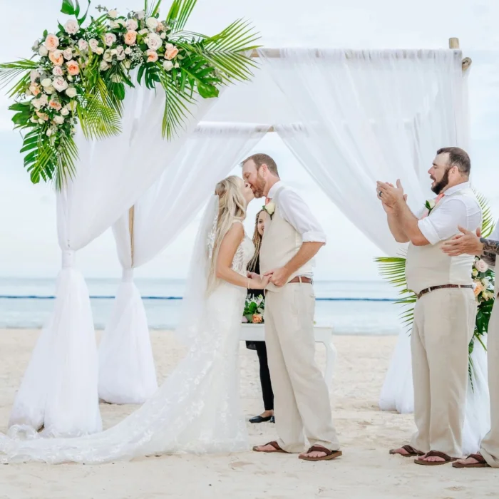 wedding at the beach venue at Dreams Royal Beach Punta Cana