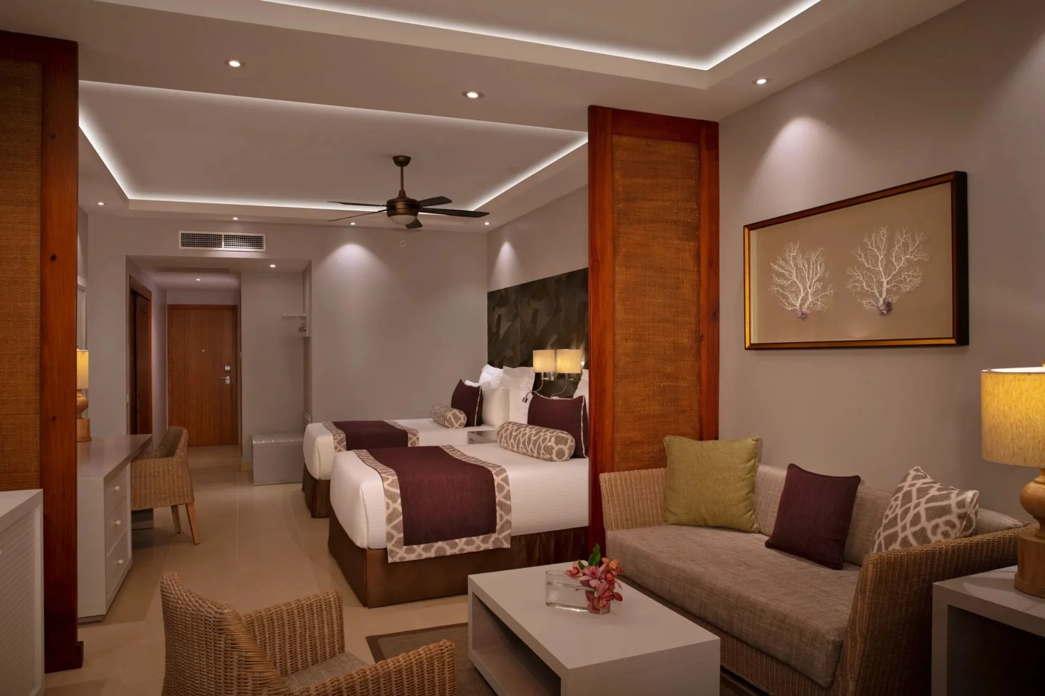 deluxe tropical room with double beds at Dreams Royal Beach Punta Cana