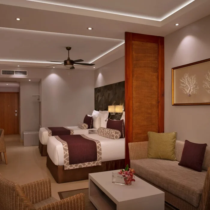 deluxe tropical room with double beds at Dreams Royal Beach Punta Cana