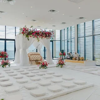 sikh wedding setup at indigo ballroom at dreams sapphire