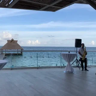 Cocktail party in Ocean View terrace at Dreams Vista Cancun Golf and Spa