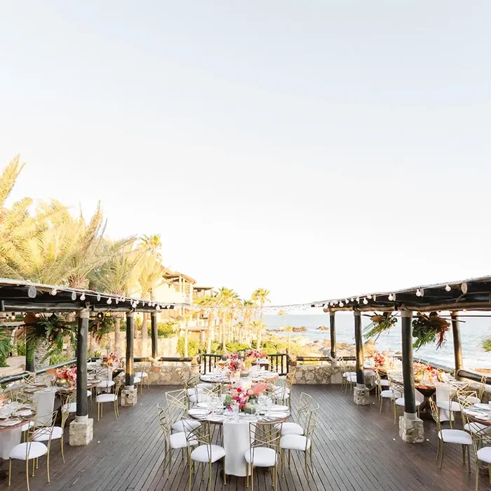 Dinner reception on aire terrace at Esperanza Cabo San Lucas