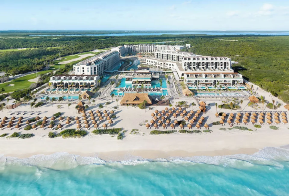 aerial view of Excellence Coral Playa Mujeres