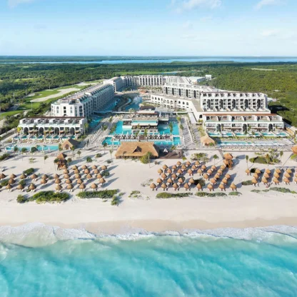 aerial view of Excellence Coral Playa Mujeres