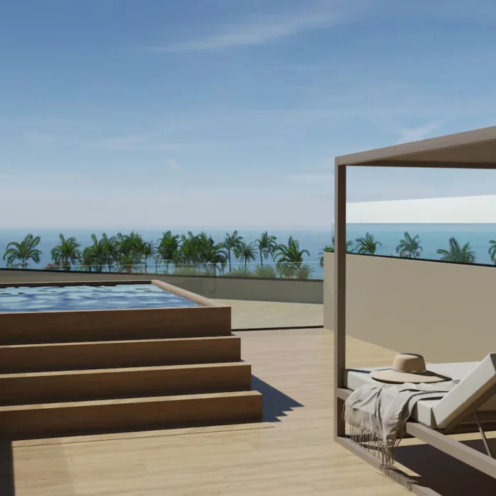 balcony with hot tub of suite at Excellence Coral Playa Mujeres