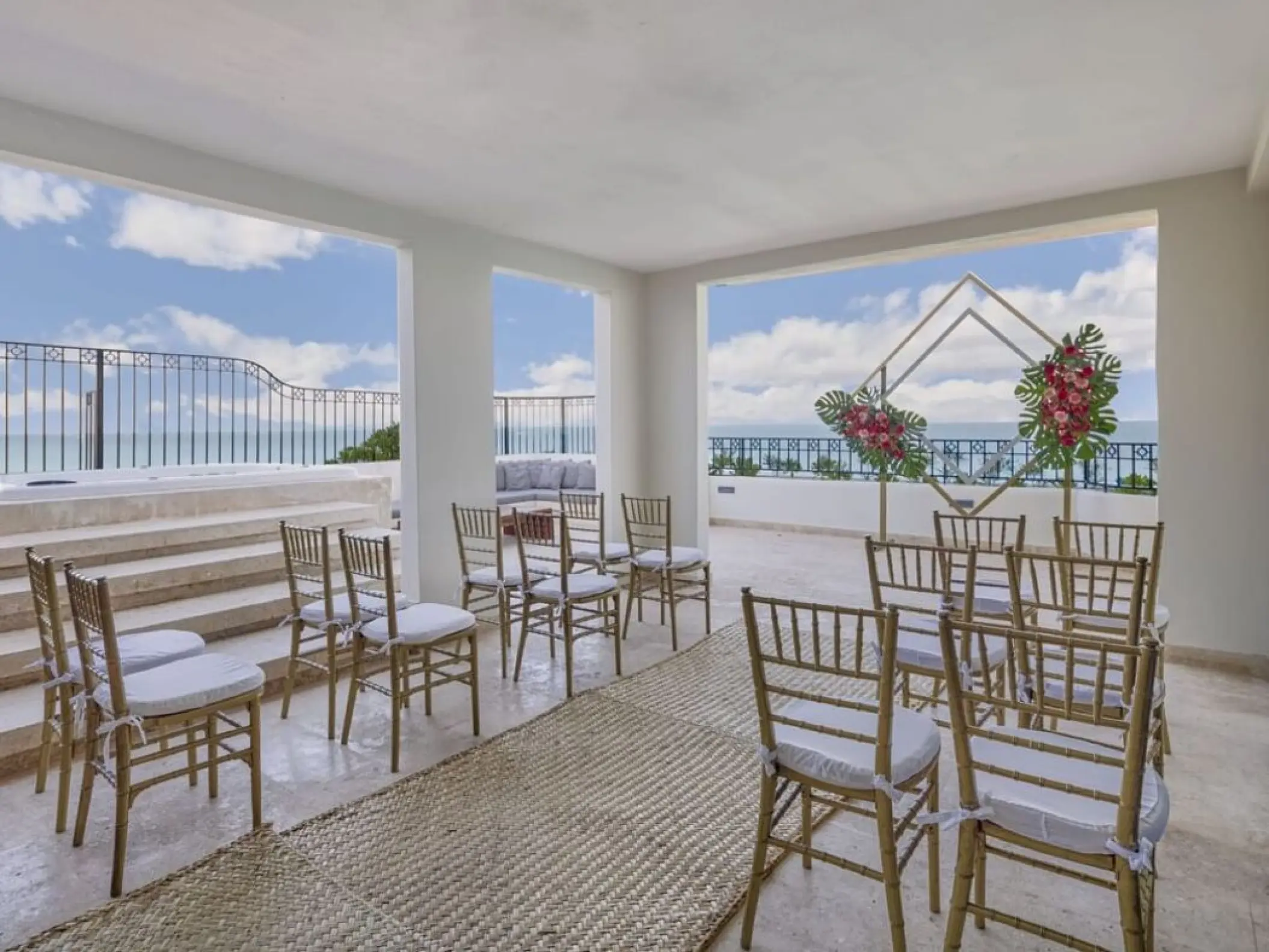 Terrace wedding ceremony at Fiesta Americana Condesa, Cancun