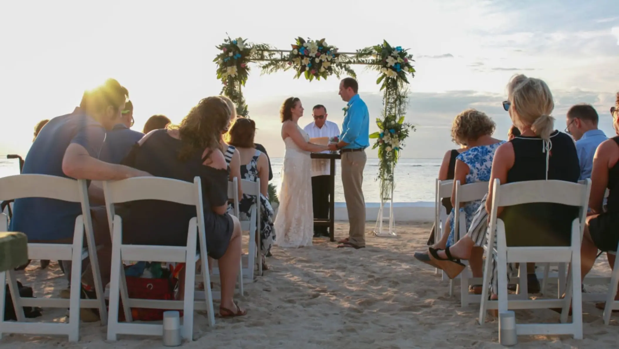 Beachfront wedding ceremony at Fiesta Americana Cozumel