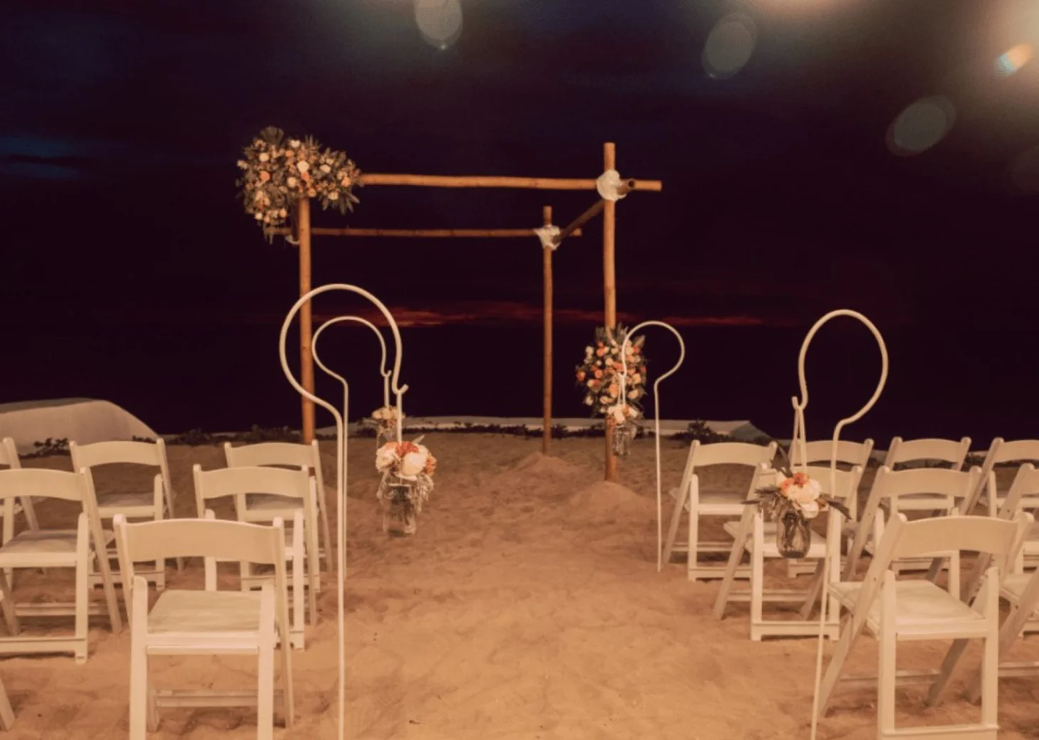 beach ceremony in the evening at Fiesta Americana Cozumel