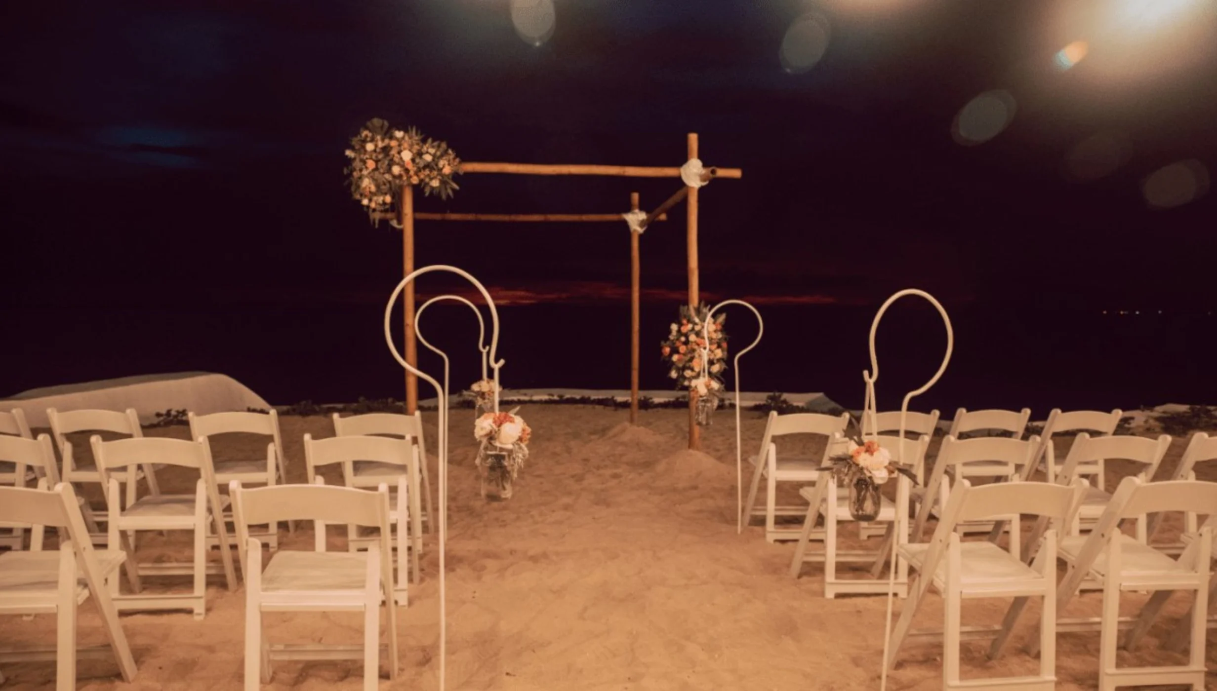 beach ceremony in the evening at Fiesta Americana Cozumel