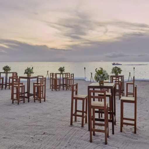 beach club reception setup at Fiesta Americana Cozumel