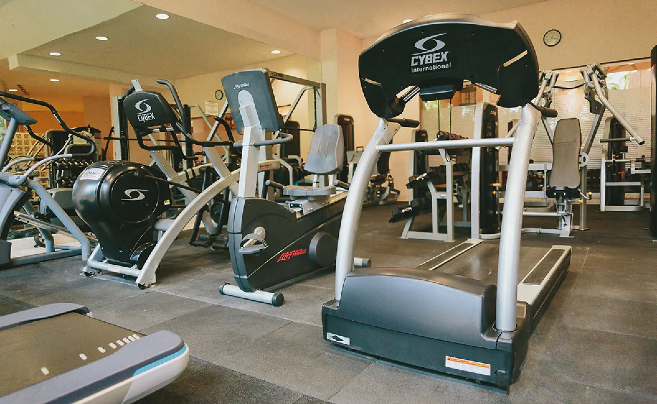 Treadmills and cardio equipment in the fitness center at Fiesta Americana Puerto Vallarta