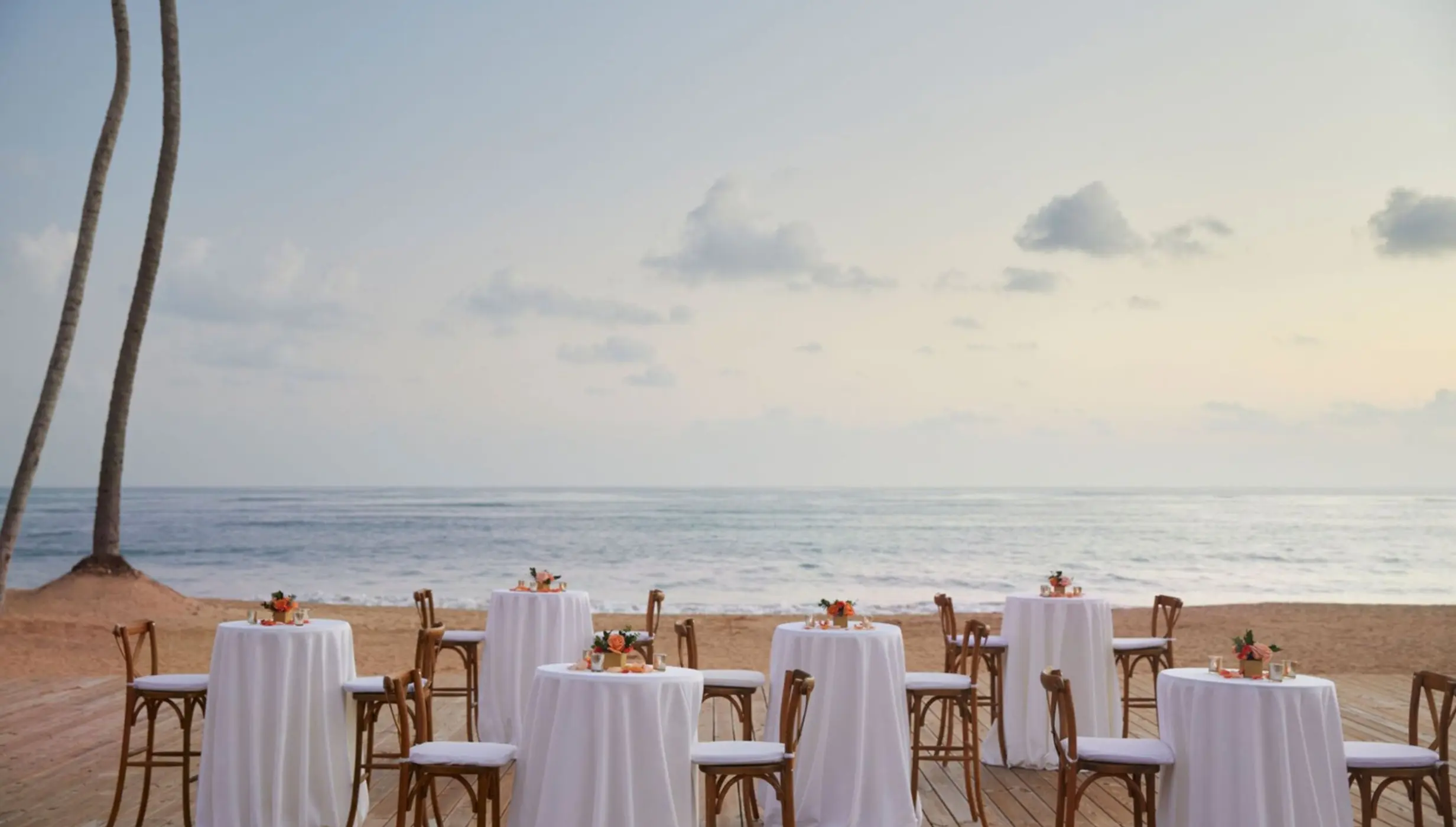 beachfront deck venue at finest punta cana