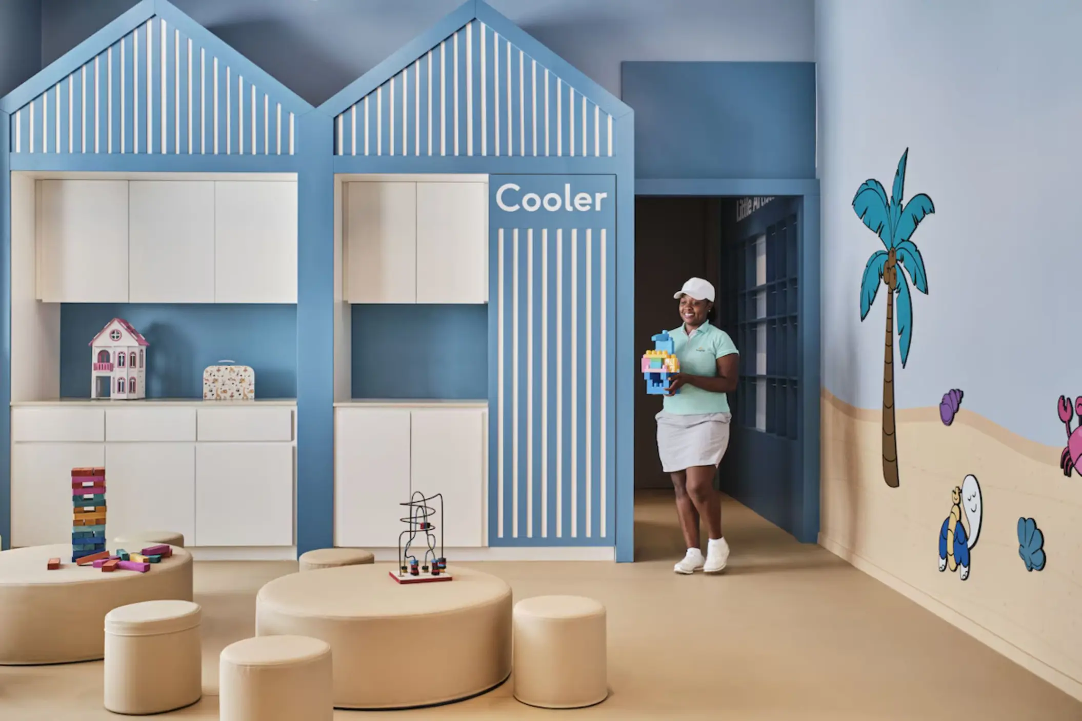 Indoor kids club play area with toys and mural at Finest Punta Cana, Punta Cana
