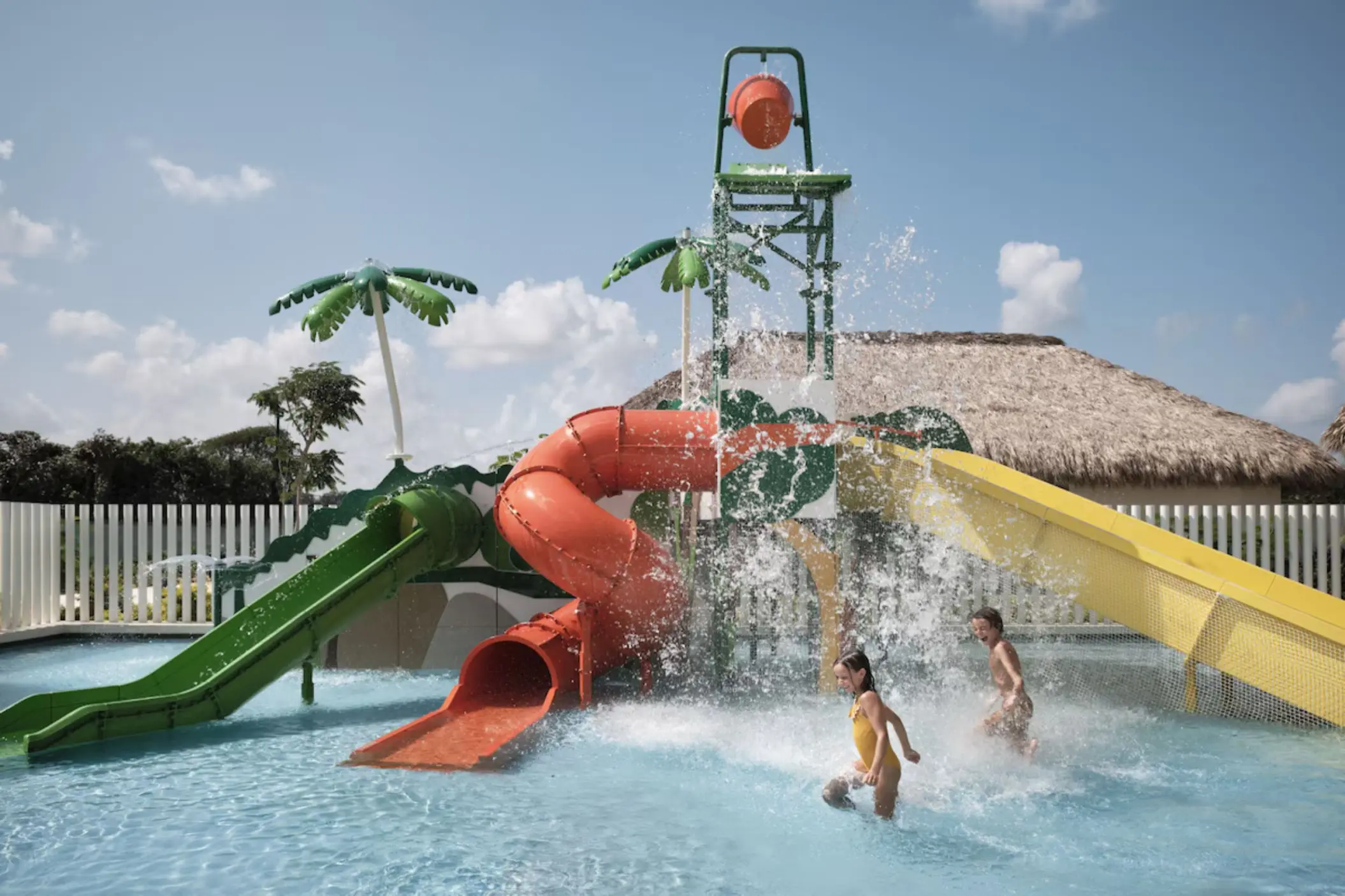 Children playing in the waterpark at Finest Punta Cana, Punta Cana