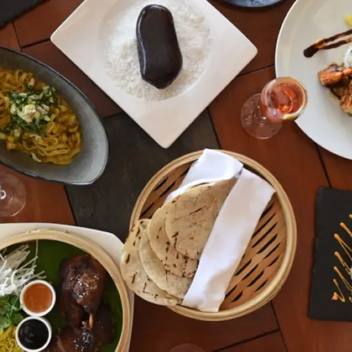 Assorted gourmet appetizers and entrees at Four Seasons Punta Mita