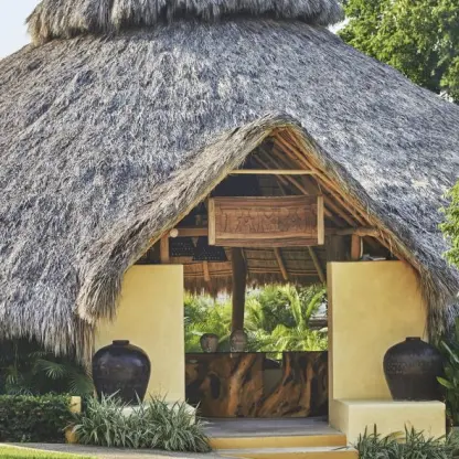 Thatched roof Tamai Garden wedding venue at Four Seasons Punta Mita