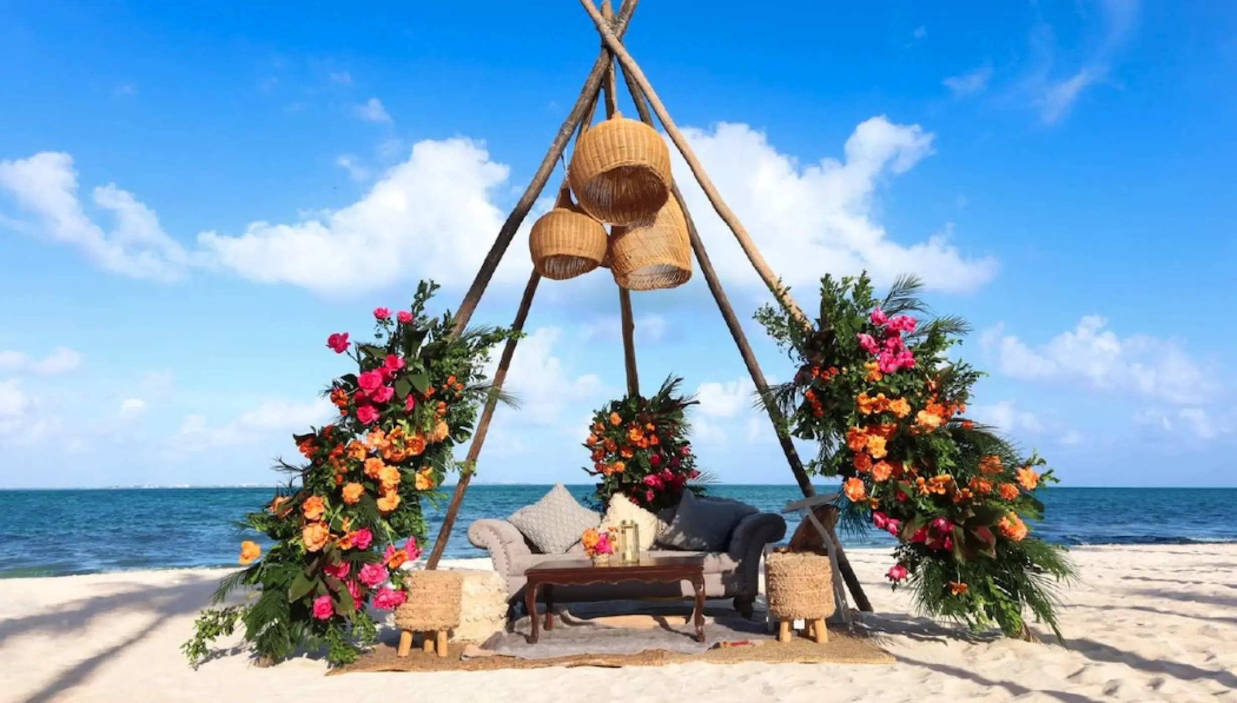 Coco Beach wedding venue at Garza Blanca and Hotel Mousai Cancun