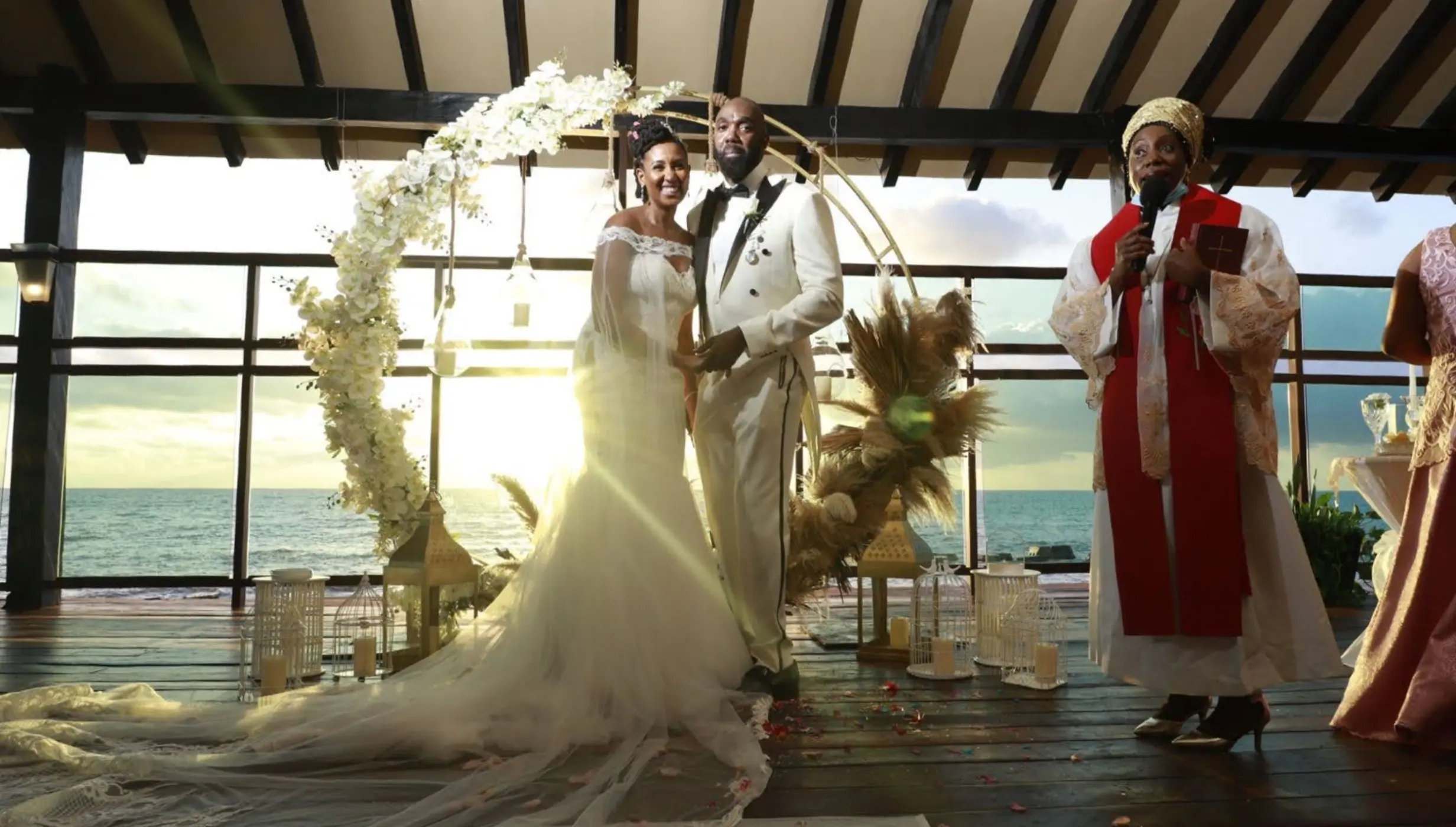 sunrise wedding at Pier Deck at Generations Riviera Maya