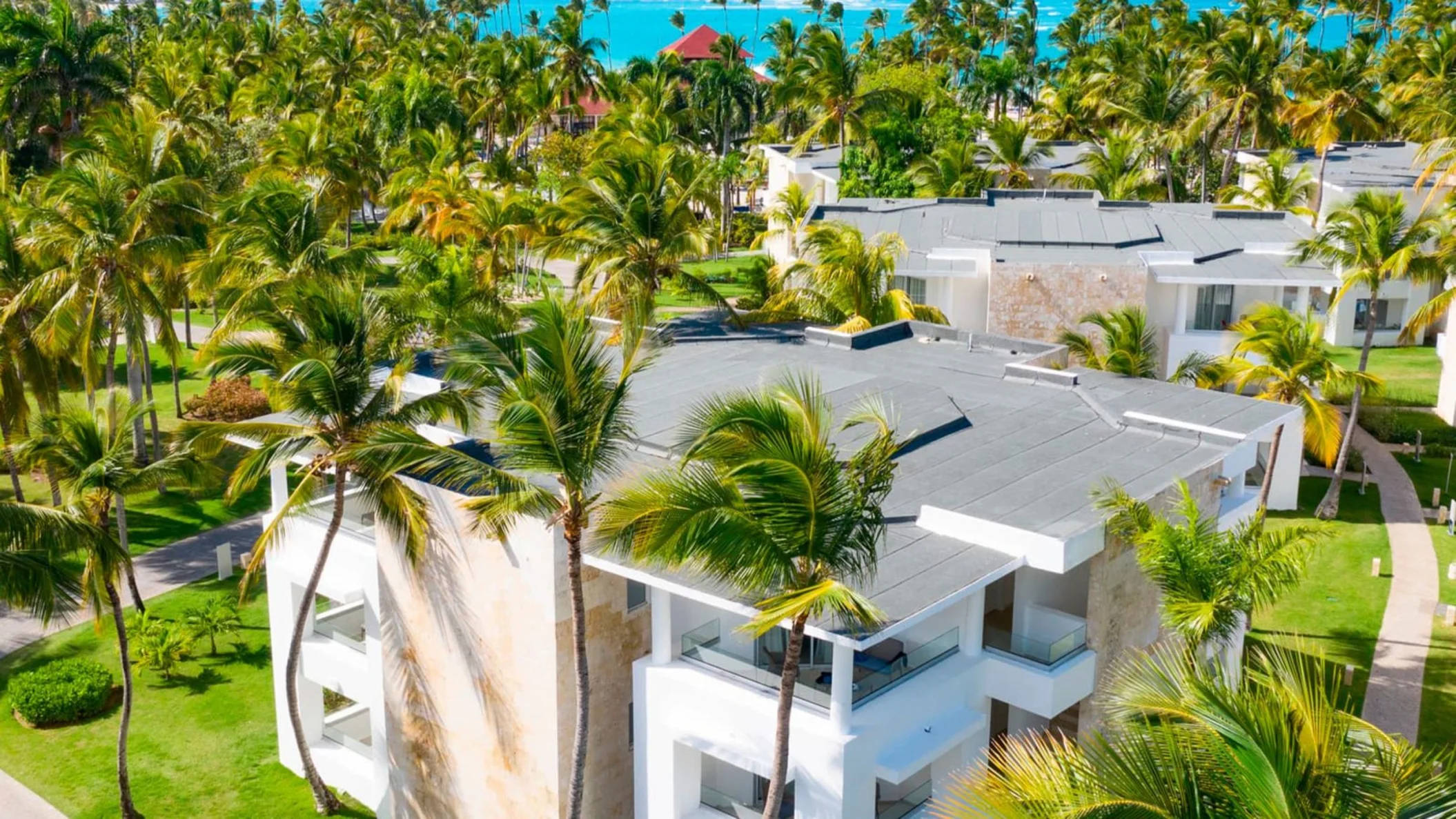 buildings and landscaped gardens at Grand Bavaro Princess