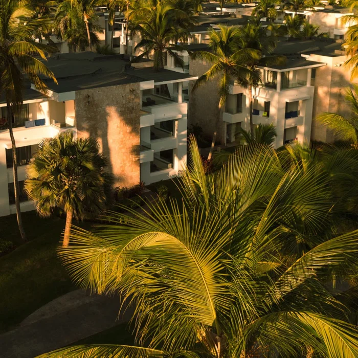 buildings and landscaped gardens at Grand Bavaro Princess