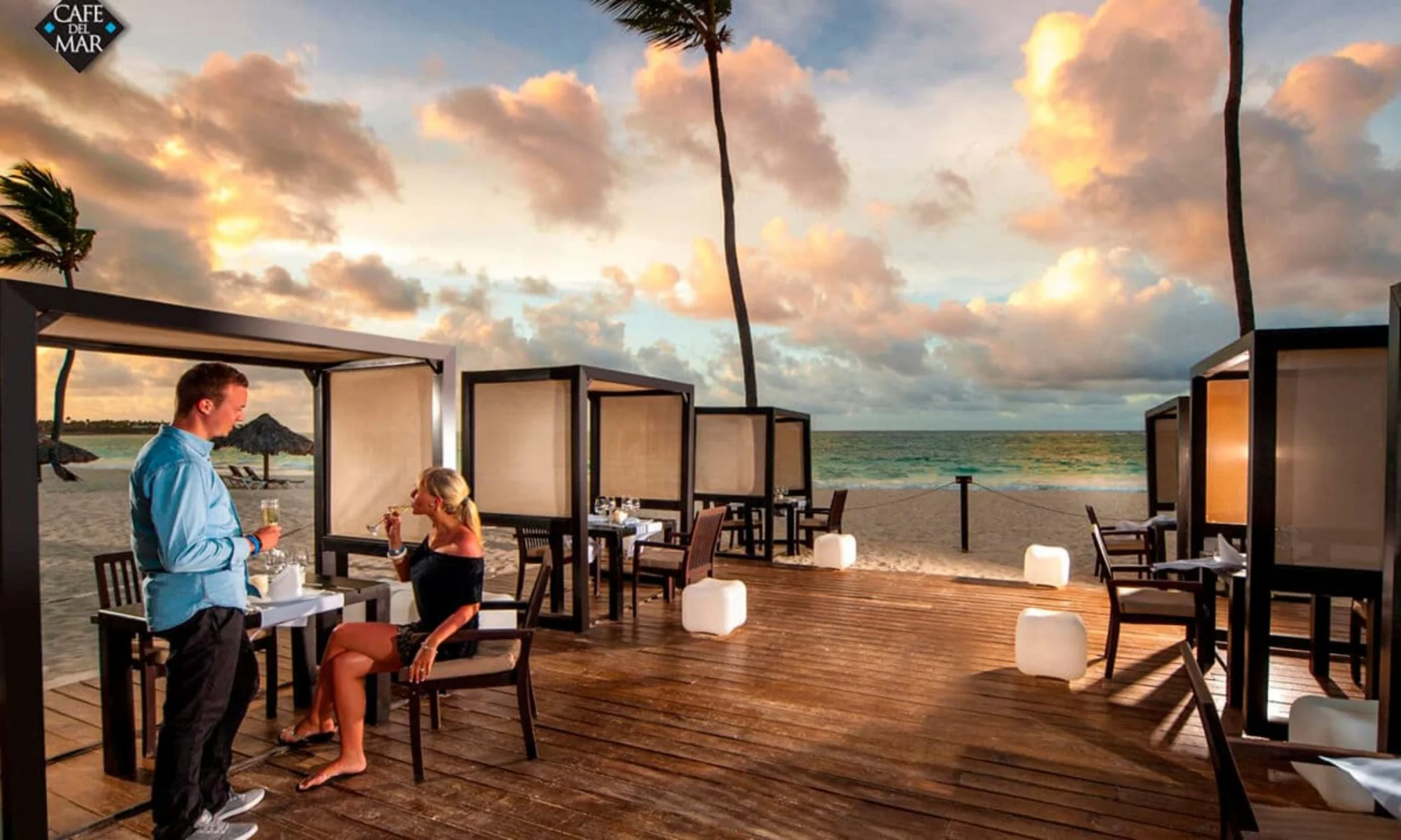 Chill out area at cafe del mar at Grand Bavaro Princess
