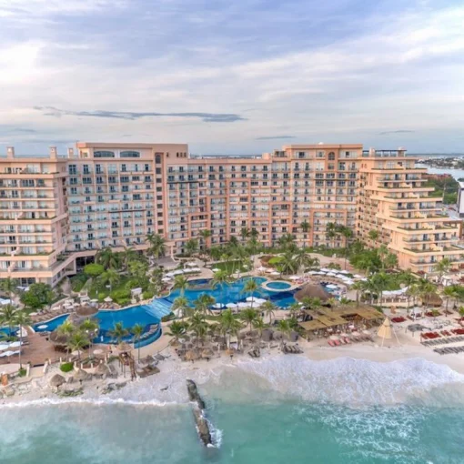Grand Fiesta Americana Coral Beach Cancun resort aerial view