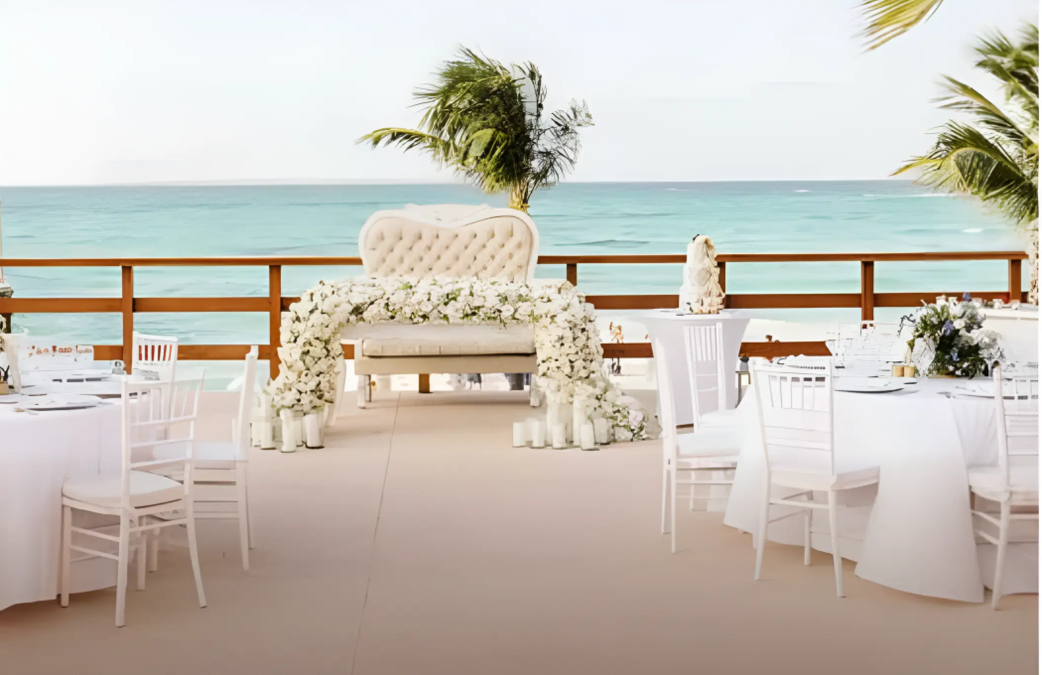 Infinite Club Deck wedding reception at Grand Fiesta Americana Coral Beach, Cancun