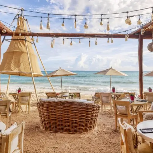 Nah Kaax open-air beachfront restaurant at Grand Fiesta Americana Coral Beach, Cancun