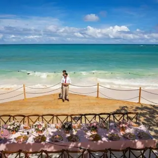 La Uva beach wedding reception deck at Grand Palladium Punta Cana, Punta Cana
