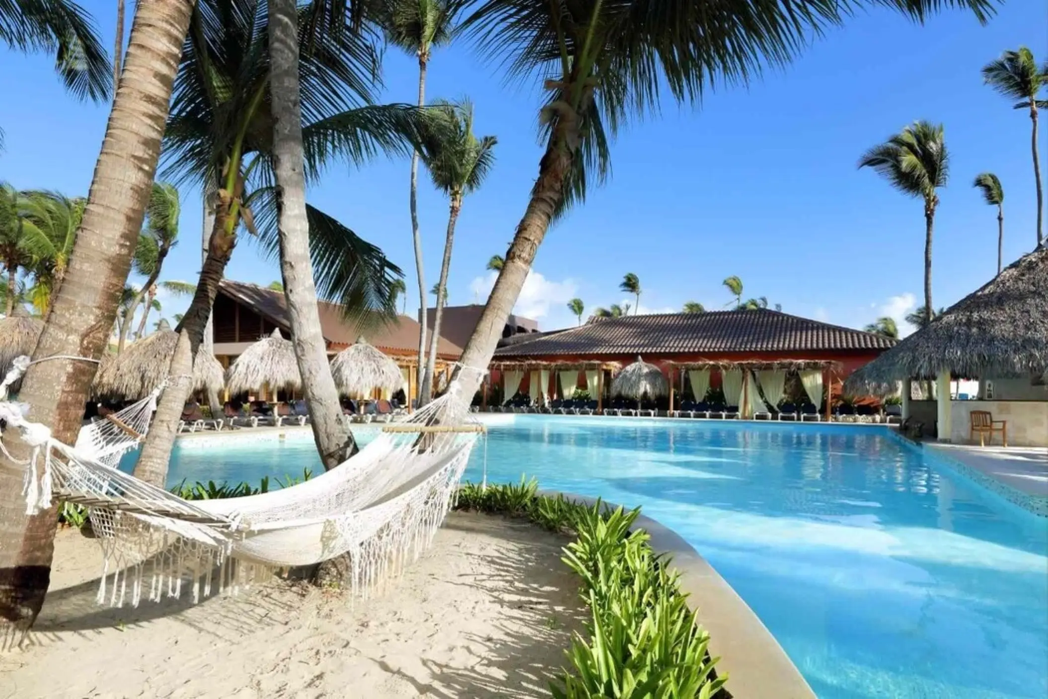 Grand Palladium Punta Cana main pool and hammocks, Punta Cana