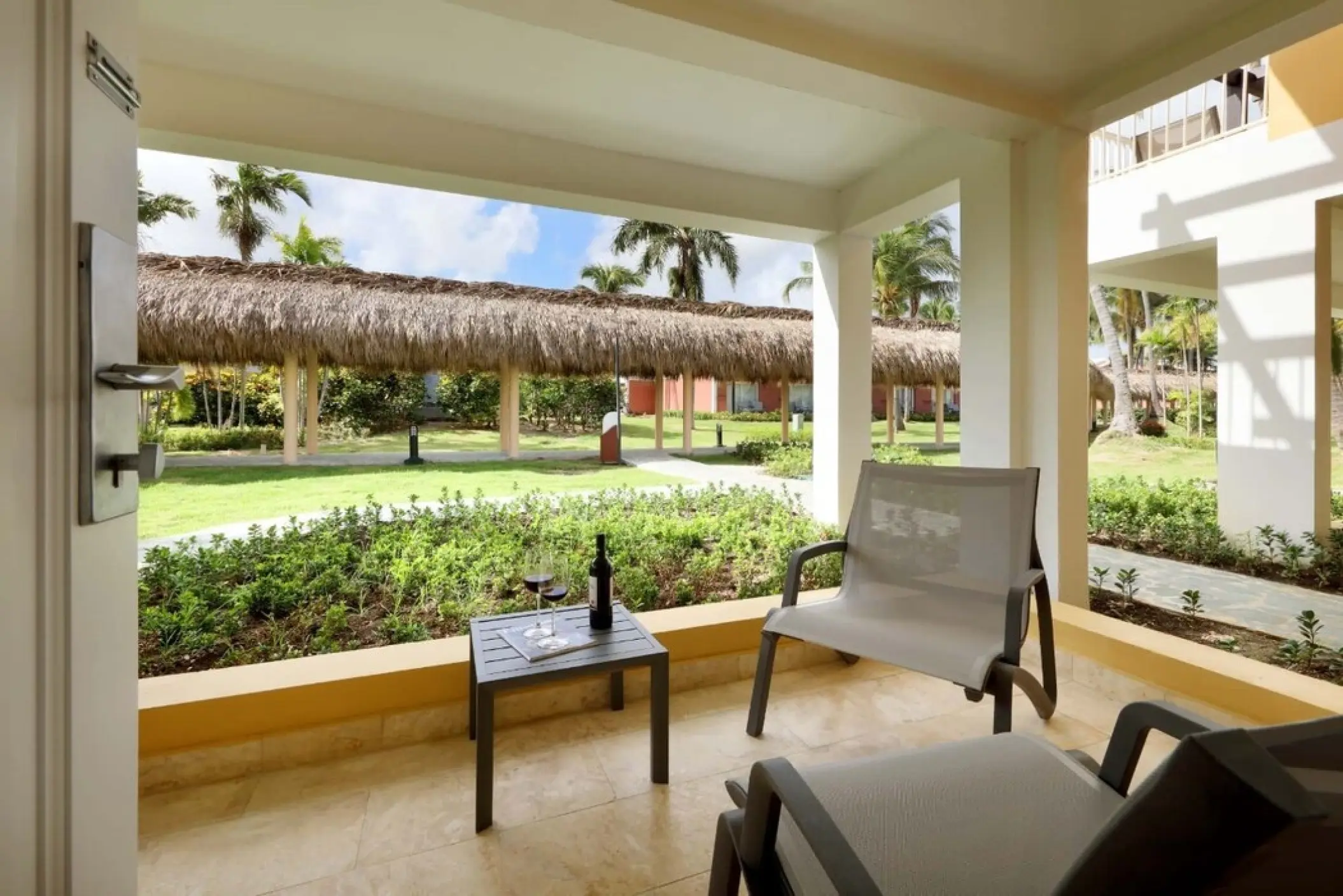 Private suite terrace at Grand Palladium Punta Cana overlooking tropical gardens, Punta Cana