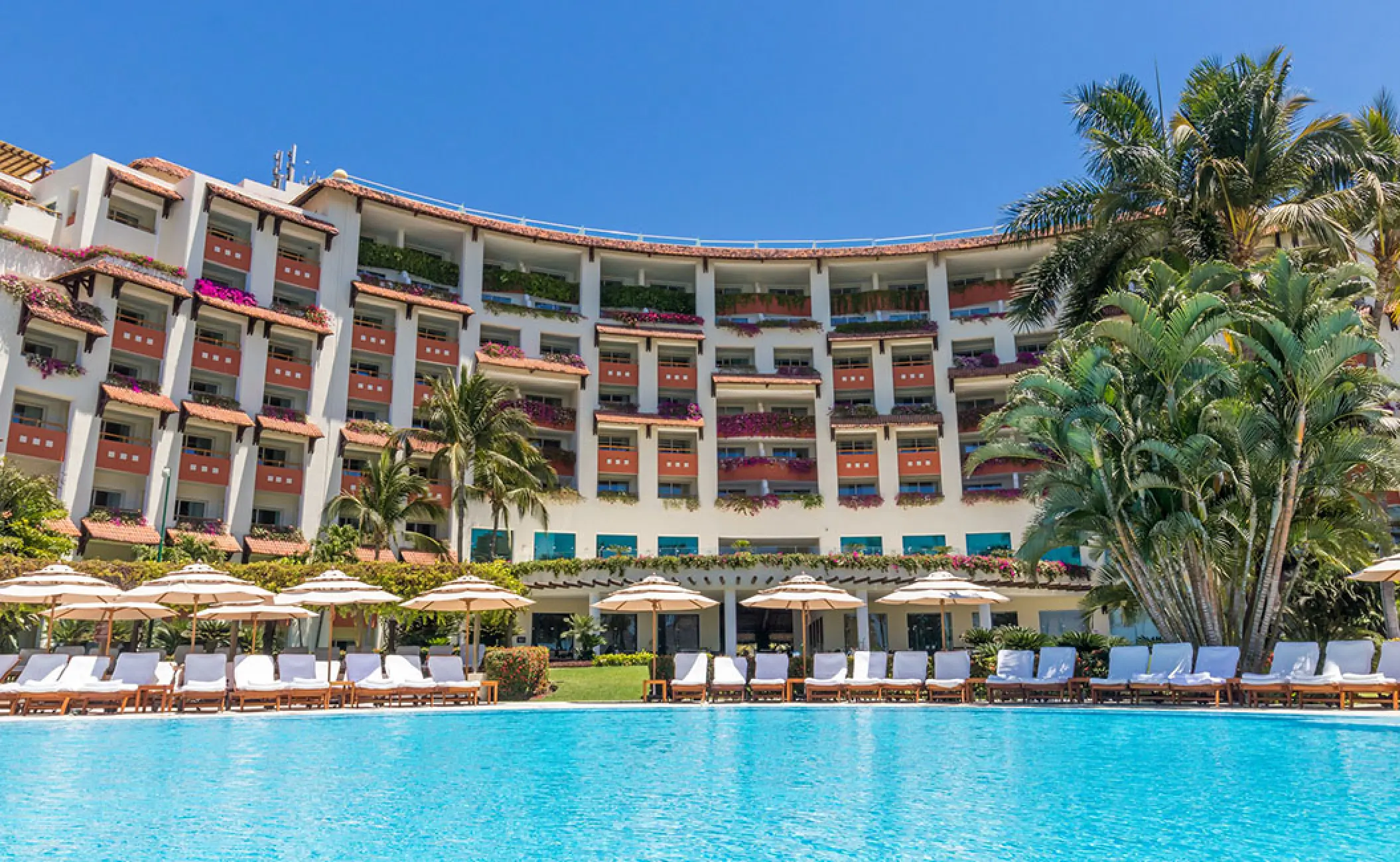 Grand Velas Riviera Nayarit swimming pool and exterior building, Puerto Vallarta
