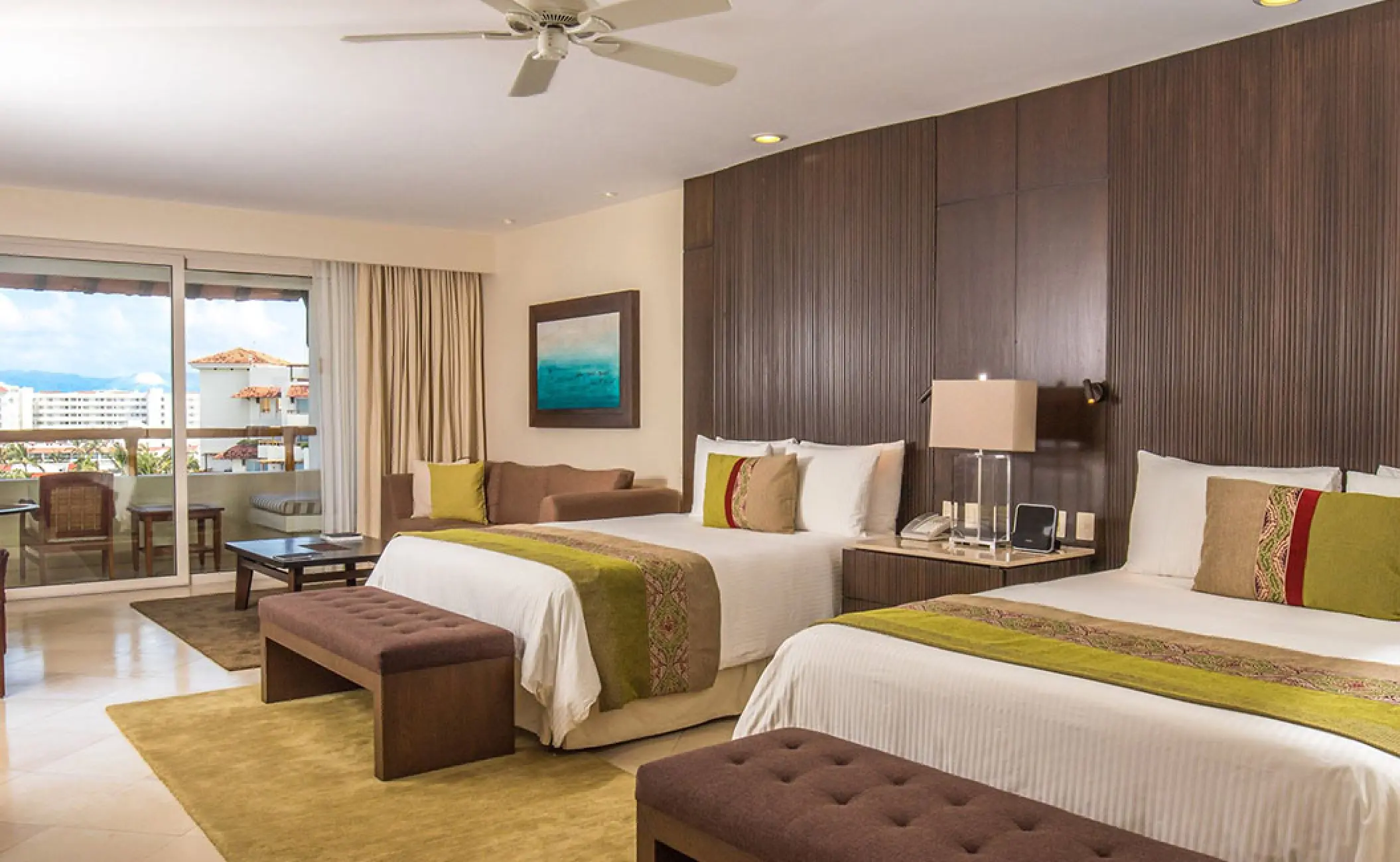Junior suite with two double beds and a private balcony at Grand Velas Riviera Nayarit, Puerto Vallarta