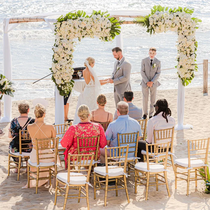 Beach wedding at Grand Velas Riviera Nayarit.