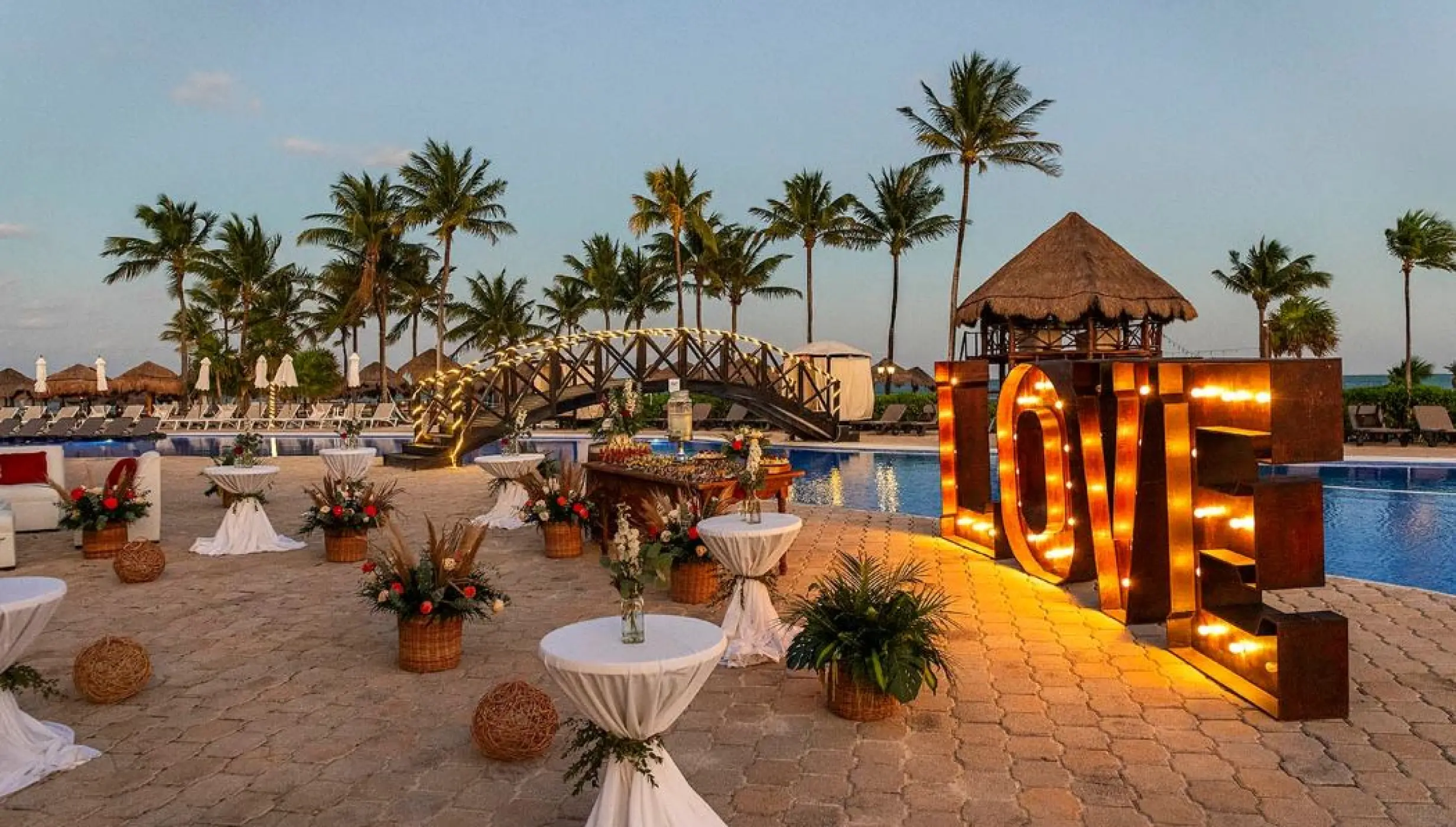 pool terrace venue at Ocean Maya Royale