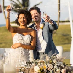 bride and groom at hard rock hotel vallarta