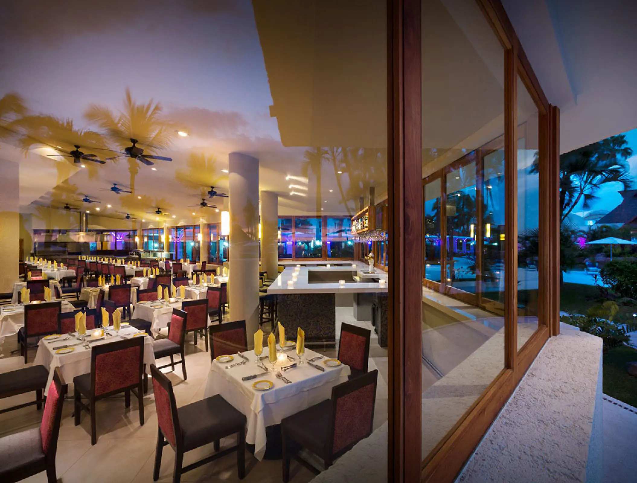 Ipanema restaurant dining room and bar at Hard Rock Vallarta, Puerto Vallarta
