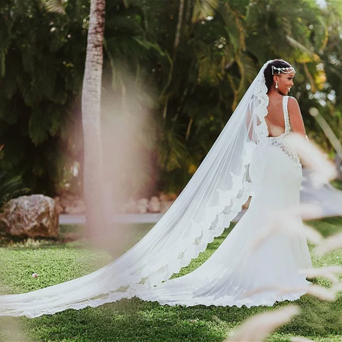 Bride at gardens of Hard Rock Hotel Vallarta.